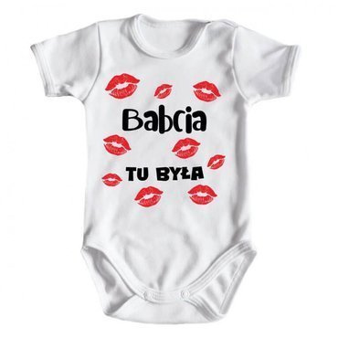 "BABCIA tu była" Moocha Body niemowlęce krótki rękaw biały