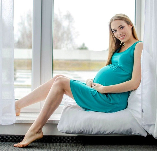 313 Koszula ciążowa i do karmienia MIRACLE- zielona  