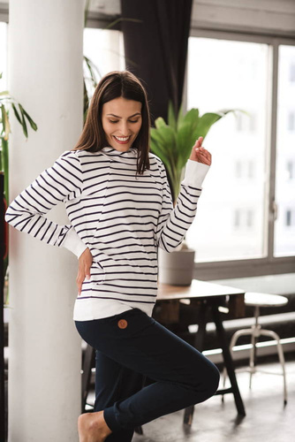 Milk Please bluza do karmienia Milk&Love w granatowo-białe paski