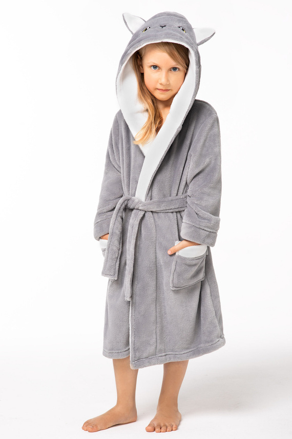 Kitten szlafrok dziecięcy Kids Envie grey