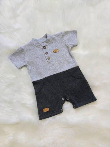 "Mieszko" Bambarillo rampers pajac letni szary-grafitowy