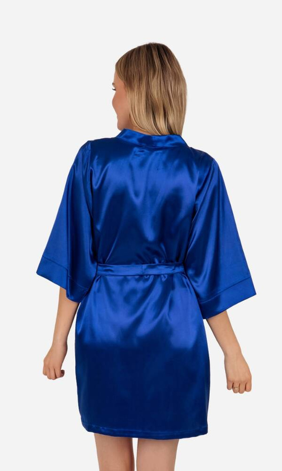 Vesna Szlafrok damski satynowy ByShelly - chabrowy