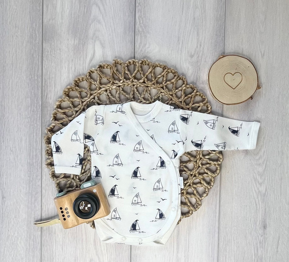 Body Kopertowe Bawełniane dla Niemowląt Mamatti BD15326 Kwiatki – Z Długim Rękawem