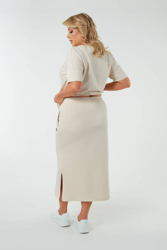 Stella spódnica damska maxi Italian Fashion - beżowy