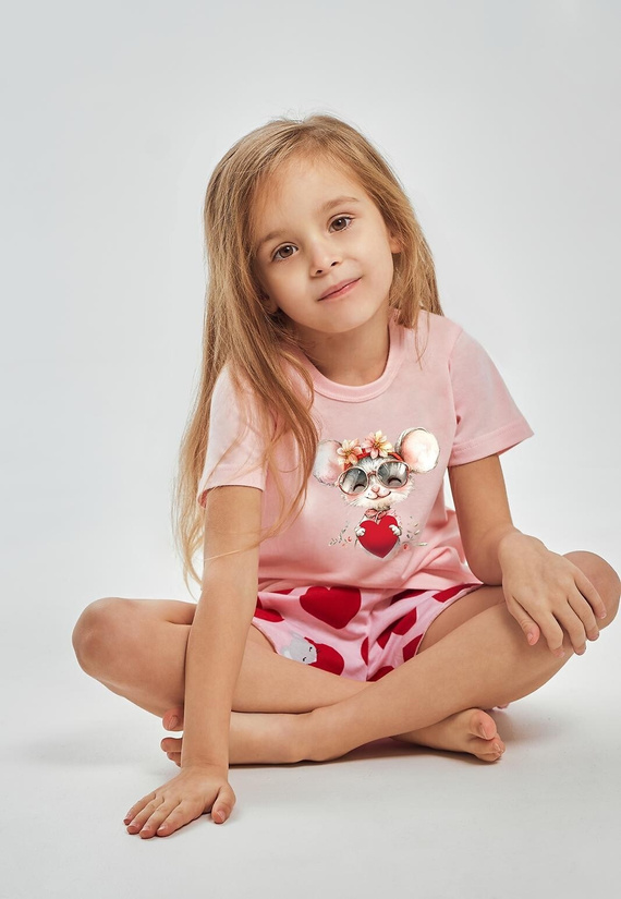 Piżama dziewczęca Taro 3559 Mika różowa 100% bawełna