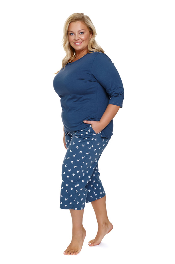 7264 Piżama Damska Plus Size Doctor Nap - deep blue