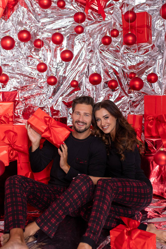 Ordesa Piżama Damska długi rękaw, długie spodnie Italian Fashion - czarny/druk