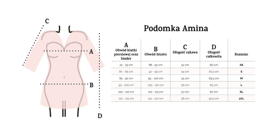 Amina Podomka Szlafrok Damski Dkaren - jasny ecru
