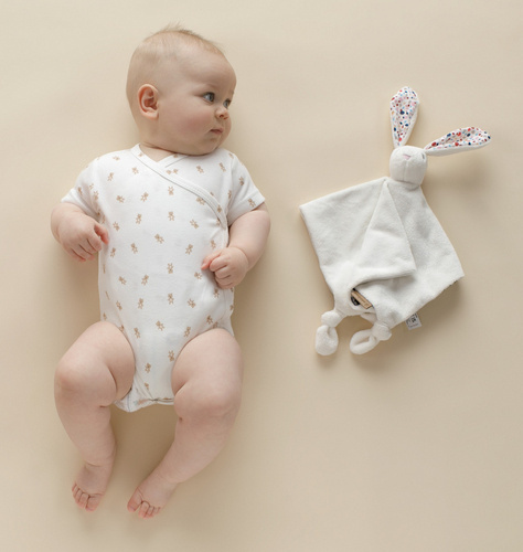 Lovely Day Pinokio Body kopertowe z krótkim rękawem - ecru misie