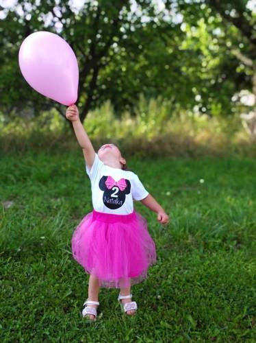 Body krótki rękaw " 1 urodziny roczek" Moocha róż