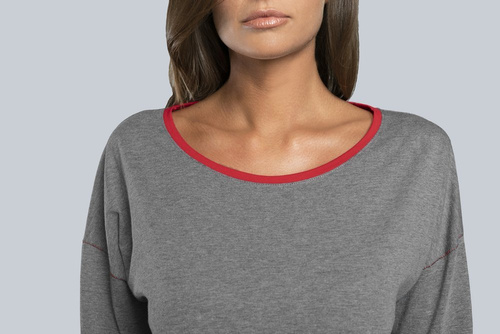 Akcent Piżama Damska dł. rękaw, dł. spodnie Italian Fashion- ciemny melanż 