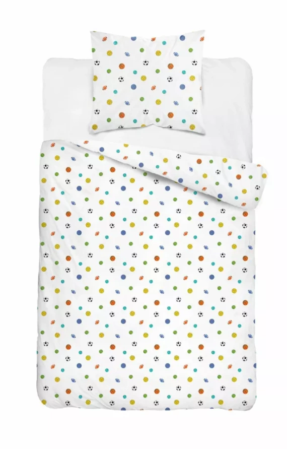 5442 A Sportowy Sen Pościel dziecięca bawełniana Detexpol biały