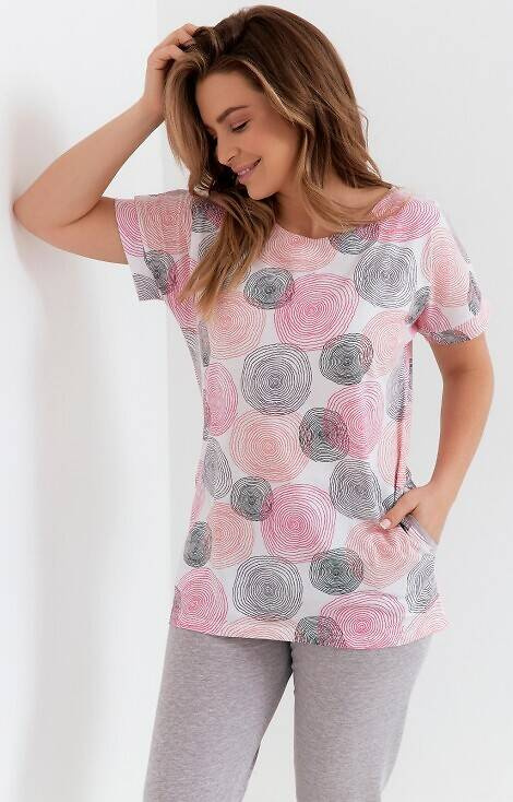 273 Piżama damska Cana - różowy-szary