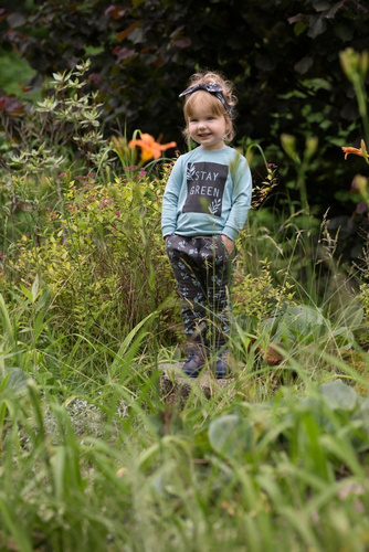 Legginsy niemowlęce  "Stay Green" Pinokio - grafit druk