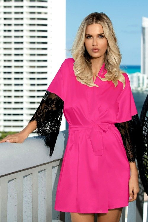 Dagmara Satynowy Szlafrok Damski DKaren - fiolet