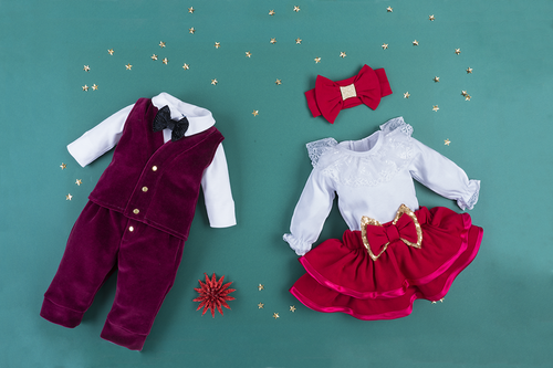 Spodnie eleganckie Little Gentleman 410W Marija - bordo