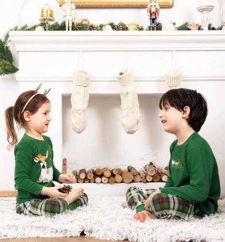 Zonda Italian Fashion Piżama dziecięca - zielony/druk