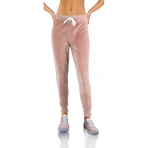 Welur Spodnie dresowe damskie Sesto Senso łososiowy