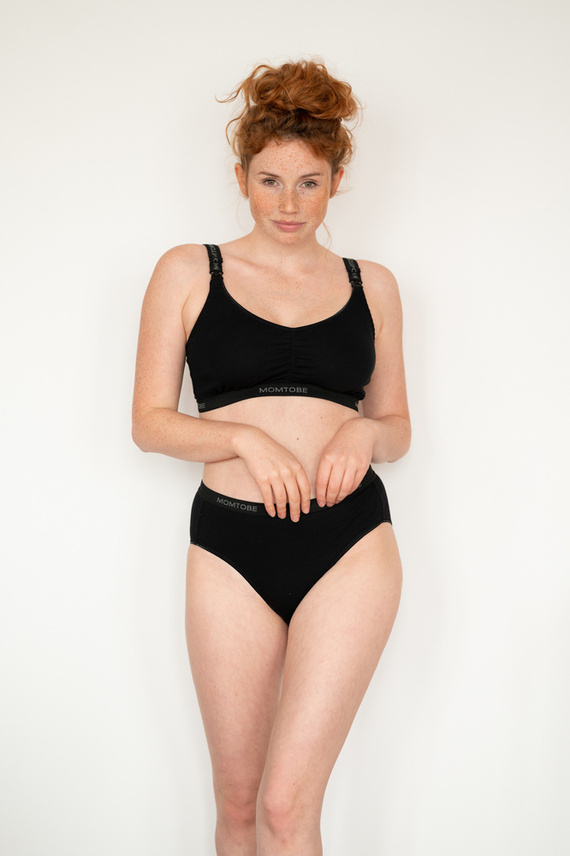 Sport Black biustonosz do karmienia Momtobe czarny