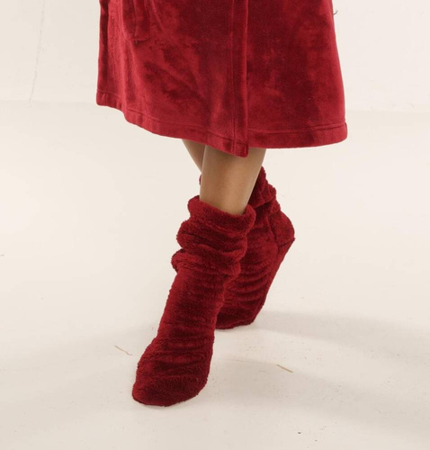 553/554 Wellsoft Gładkie skarpetki do spania De Lafense - bordo