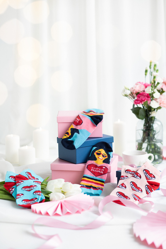 K89S Super Mama Italian Fashion Skarpety damskie - granat/kolory