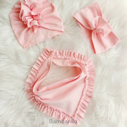 Lola Bambarillo Chusta apaszka niemowlęca pudrowy róż