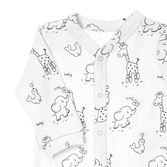 4800 01 Komplet wyprawkowy 4-częściowy nadruk "Animals" Nicol - biały