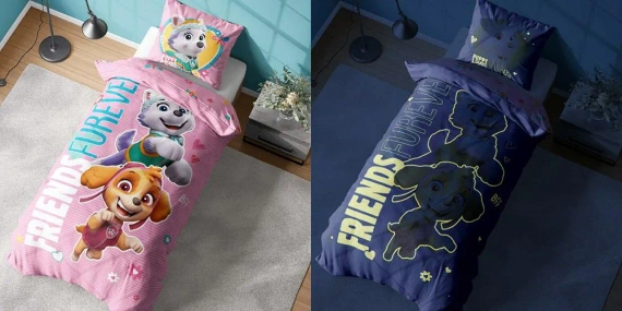 PP 24 DC Fluo Detexpol Pościel bawełniana świecąca w ciemności Psi Patrol