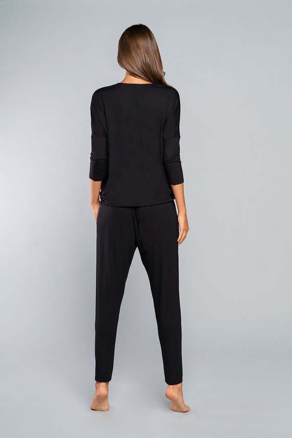 Styl Komplet Damski 3/4rękaw, dł.spodnie Italian Fashion czarny