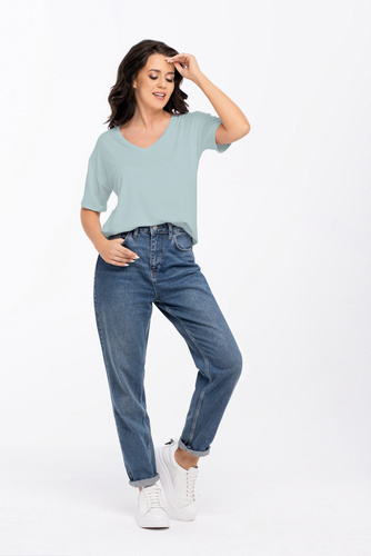 Patty Bluzka z krótkim rękawem Babell - szałwia