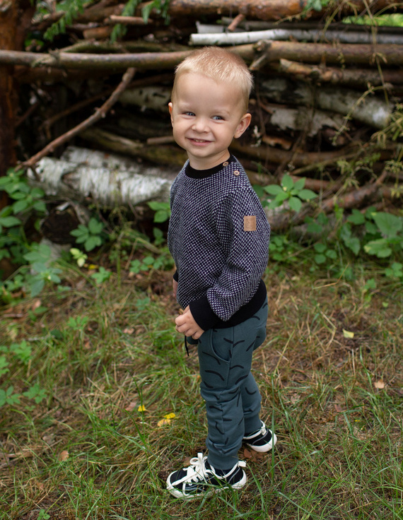 Le Tigre Pinokio Sweter dla chłopca- czarny