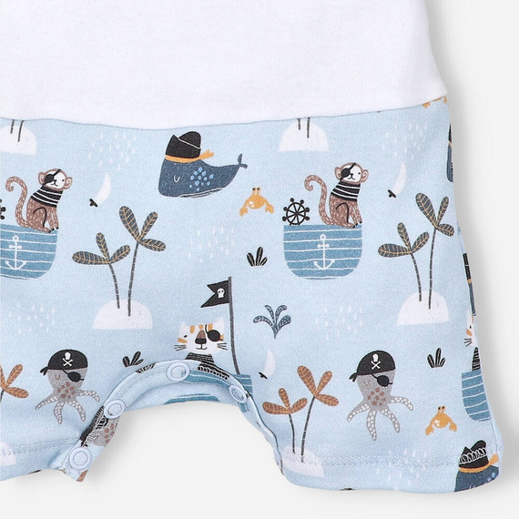 Piraci Rampers z bawełny organicznej Nini niebieski