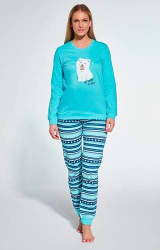 Cornette 671/345 Sweet Puppy Piżama damska turkusowy
