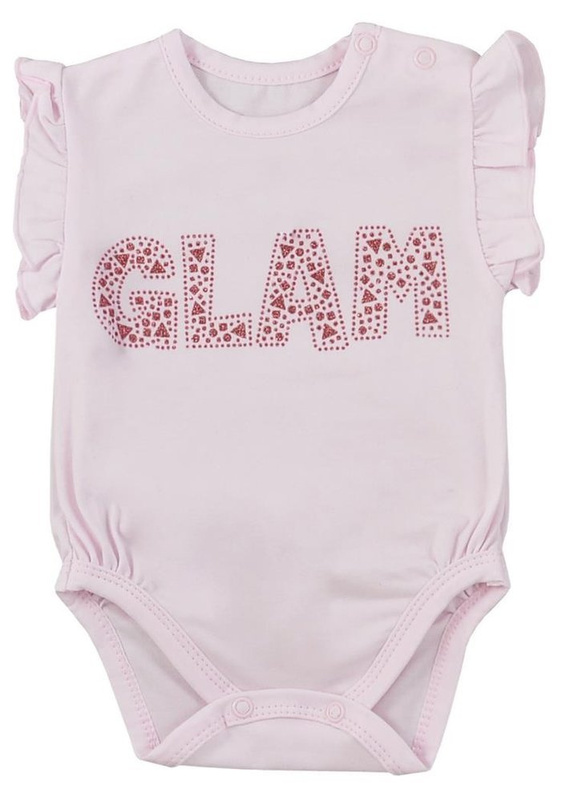 Bawełniane Body krótki rękaw "GLAM LATO" Koala-różowy
