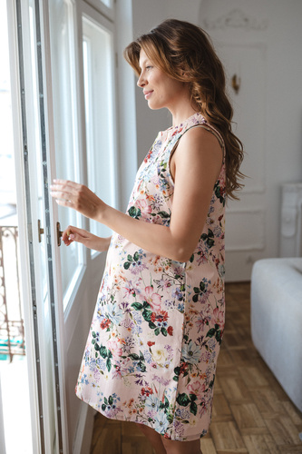 Lovely Dress Midi Milk&Love sukienka ciążowa i do karmienia granatowa w groszki