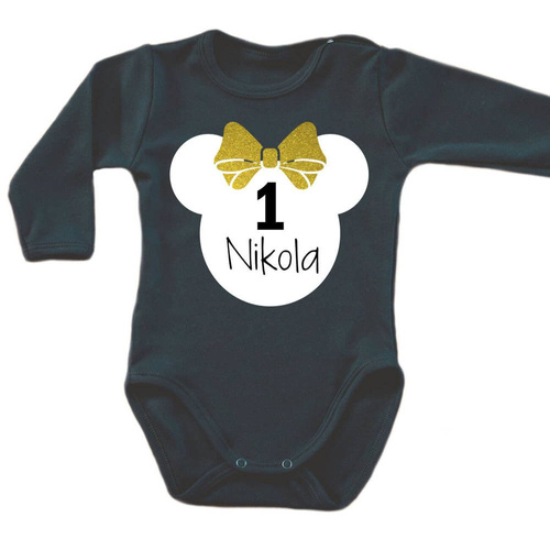 Body długi rękaw 1" urodziny roczek" Moocha czerwony