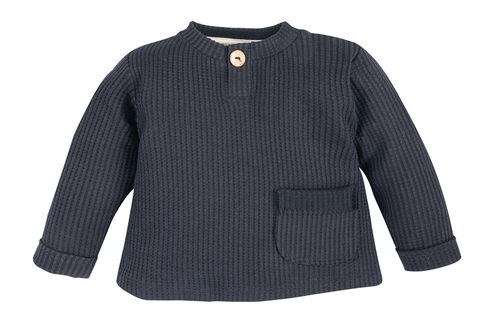 "Natural Waffel" Makoma Bluza polo black