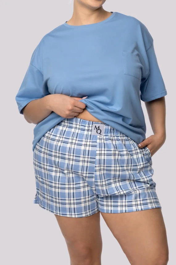 Joy shortsleeve Piżama damska Mona sky blue