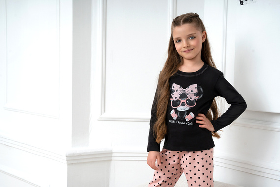 Bonilla Italian Fashion Piżama dziewczęca - czarny/druk