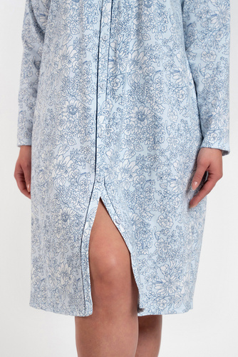 Talita rozpinana koszula nocna Italian Fashion - druk niebieski