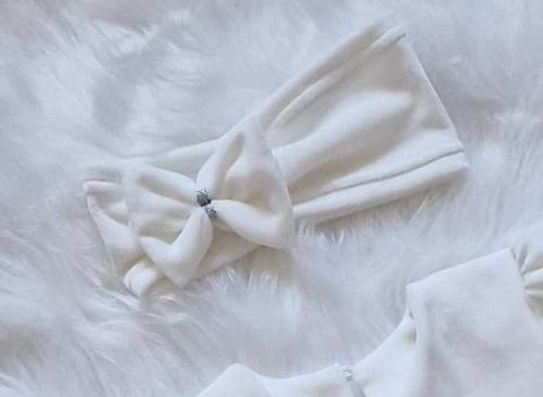 Amelka Bambarillo opaska z kokardką ecru