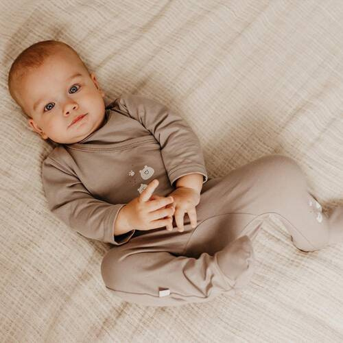 Petite Eevi Body rozpinane - miś beżowe