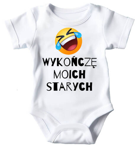 "Wykończę moich starych" Moocha Body krótki rękaw biały