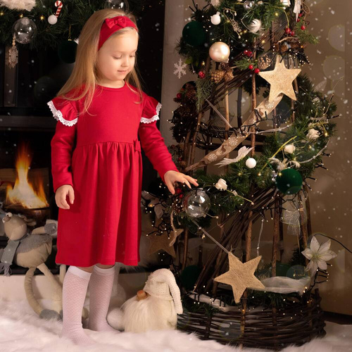 163166 Sukienka + opaska "Magia Świąt" Nicol - czerwony