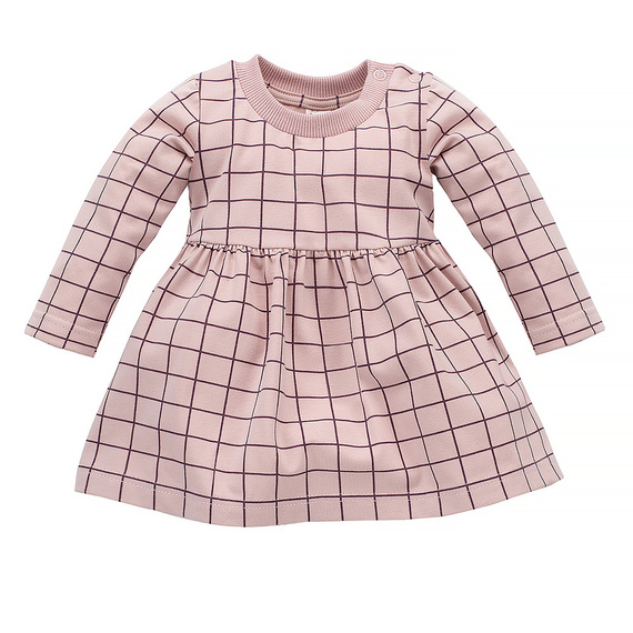 Romantic Pinokio Sukienka, długi rękaw - róż druk