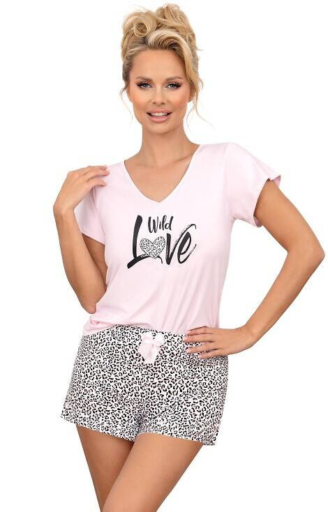 Pantera 1/2 Piżama damska Donna - rożowa