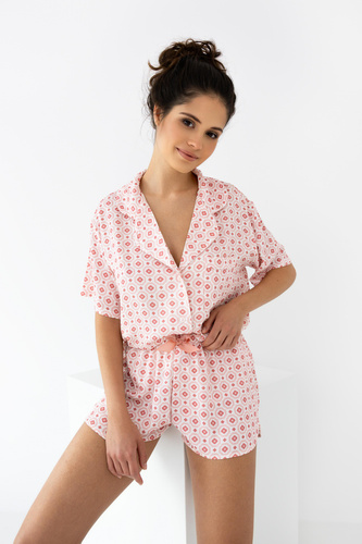 Penelopa Piżama damska rozpinana Sensis - różowy