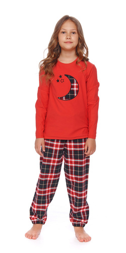Piżama dziecięca 4493 "Black Red Moon Viscose" Unisex Doctor Nap - red