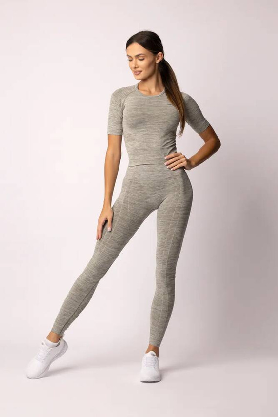 Melange Rashguard bluzka damska krótki rękaw Spaio khaki