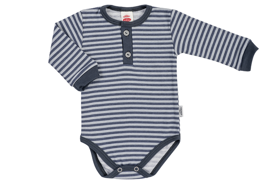 "Strip Types" Makoma Body polo z długim rękawem niebieski 